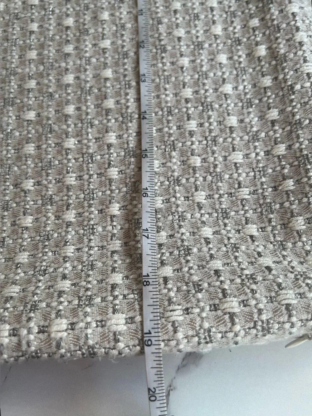 Set of 2 FRETTE Tweed Decorative Pillow Case or Cushion Cover Silver Grey 19x19”